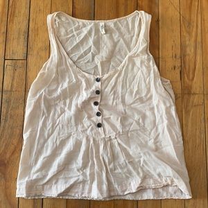 Gorman Organic Light Pink Button-Up Tank Top